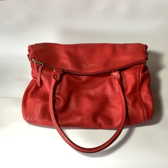 Kate Spade Cobble Hill fold over red shoulder bag - Picture 7 of 16